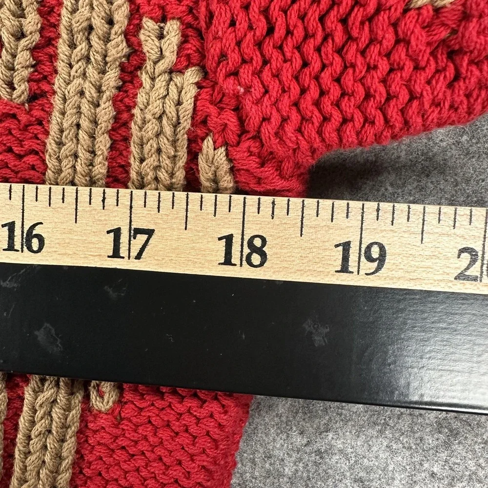 Vintage Banana Republic Sweater Mens Medium Red Cotton Tribal Chunky Crewneck